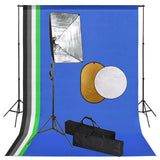 Vidaxxl fotostudiesæt med softbox lys, baggrund og reflektor