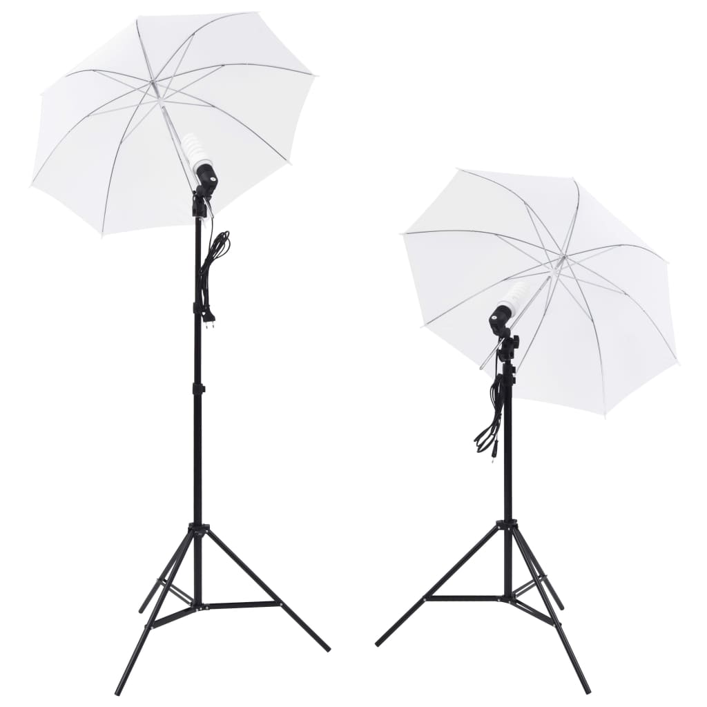 Vidaxl fotostudiesæt med lamper, paraplyer, baggrund og reflektor