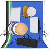 Vidaxxl fotostudiesæt med softbox lys, baggrund og reflektor