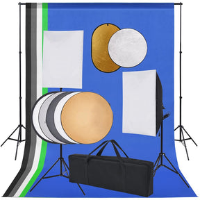 Vidaxxl fotostudiesæt med softbox lys, baggrund og reflektor