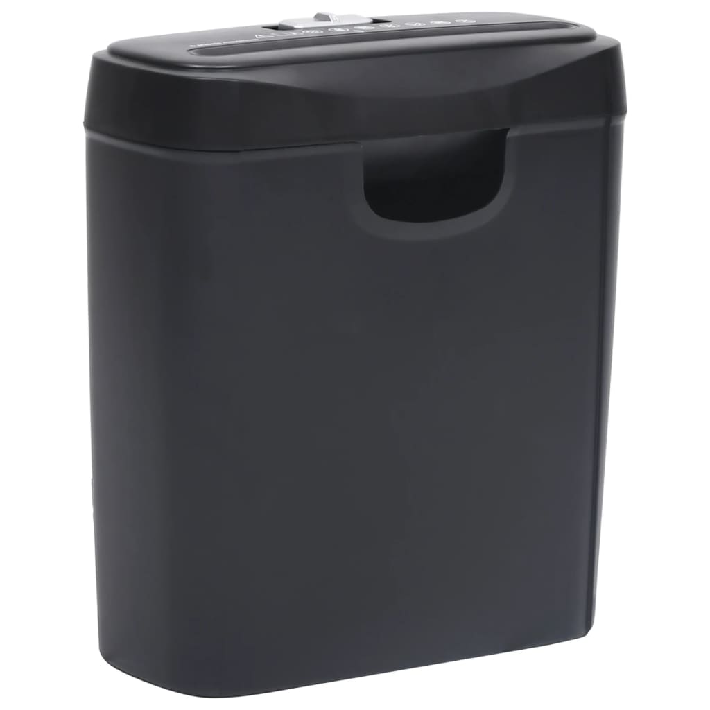 Vidaxl Paper Shredder 6 sider stripcut sort
