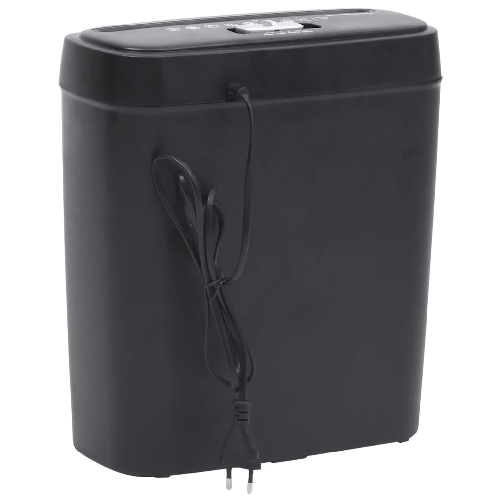 Vidaxl Paper Shredder 6 sider stripcut sort
