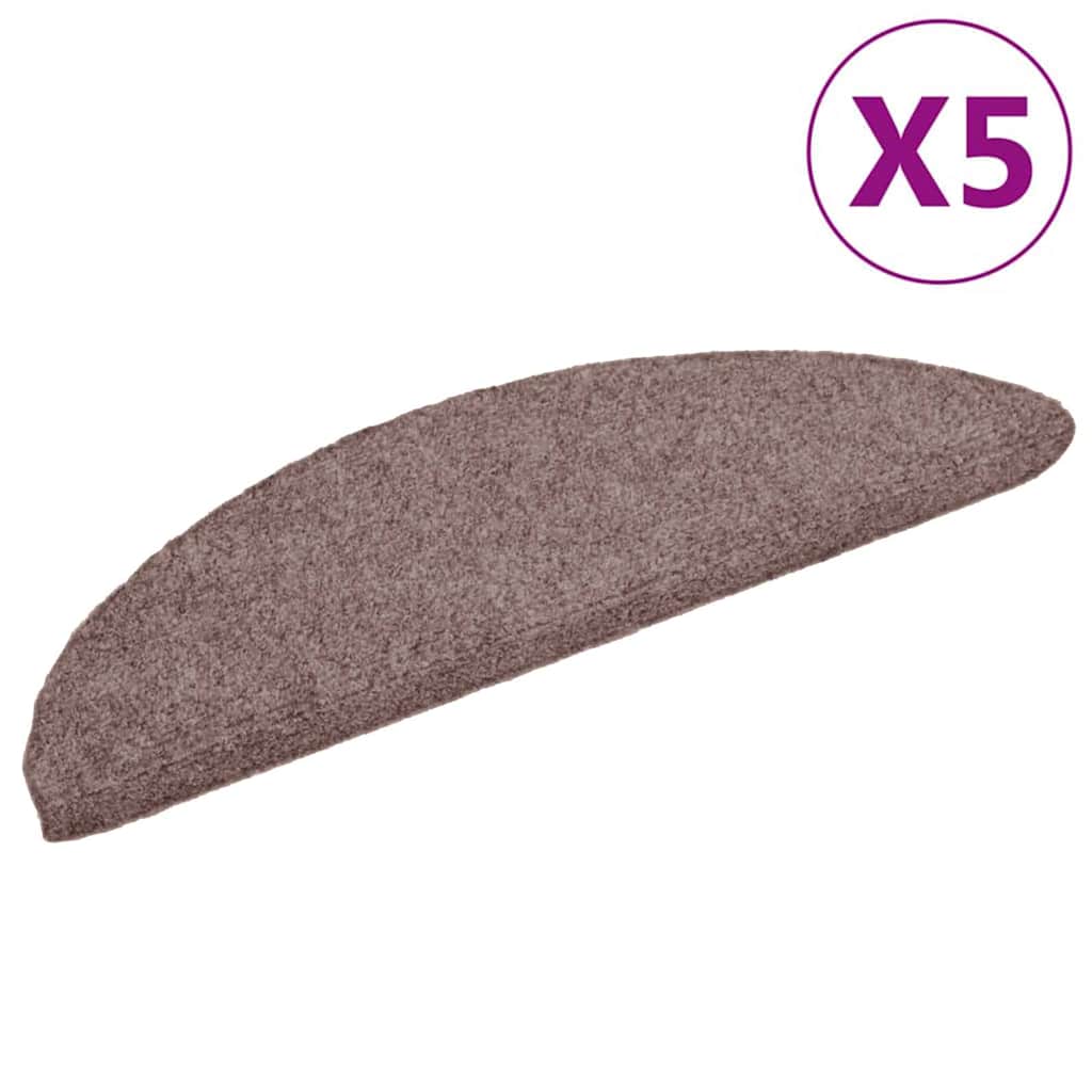 Vidaxl Stair Mats Self -adhesive 5 stykker 56x17x3 cm lysebrun halvkugle