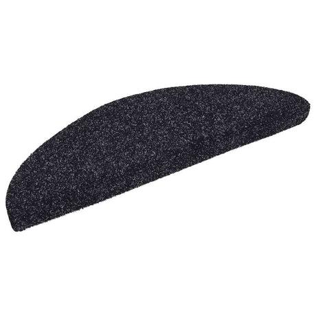Vidaxl Stair Mats Self -Tilholds 10 stykker 56x17x3 cm sort halvkugle