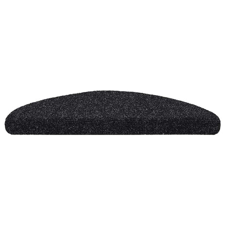 Vidaxl Stair Mats Self -Tilholds 10 stykker 56x17x3 cm sort halvkugle
