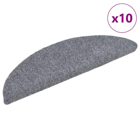 Vidaxl Stair Mats Self -Tilholdt 10 ST 56X17X3 cm Nål følt lysegrå