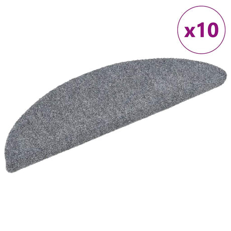 Vidaxl Stair Mats Self -Tilholdt 10 ST 56X17X3 cm Nål følt lysegrå