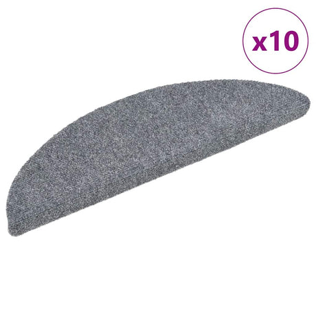 Vidaxl Stair Mats Self -Tilholdt 10 ST 56X17X3 cm Nål følt lysegrå