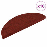 Vidaxl Stair Mats Self -Adhesive 10 St 56x17x3 cm Bordeaux Red Semi -Round