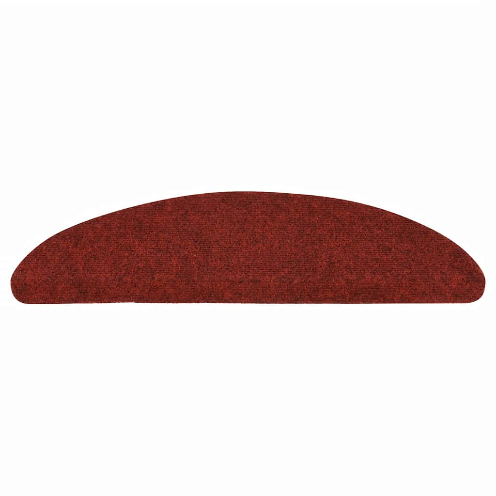 Vidaxl Stair Mats Self -Adhesive 10 St 56x17x3 cm Bordeaux Red Semi -Round