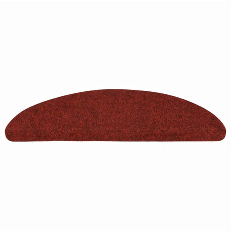 Vidaxl Stair Mats Self -Adhesive 10 St 56x17x3 cm Bordeaux Red Semi -Round