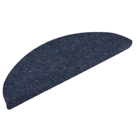 Vidaxl Stair Mats Self -fast 10 stykker 56x17x3 cm blå semi -runde