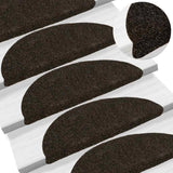 Vidaxl Stair Mats Self -fast 5 stykker 56x17x3 cm mørkebrun halvkugle