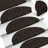 Vidaxl Stair Mats Self -fast 10 st 56x17x3 cm mørkebrun halvkugle