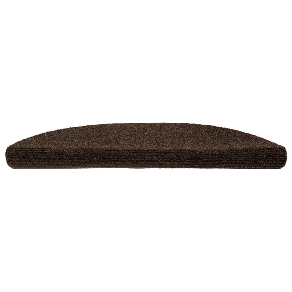 Vidaxl Stair Mats Self -fast 10 stykker 56x17x3 cm brun halvrund