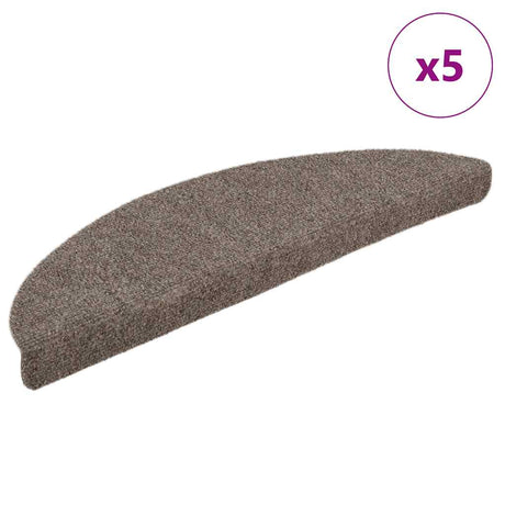 Vidaxl Stair Mats Self -Tilholdte 5 stykker 56x17x3 cm beige halvkugle