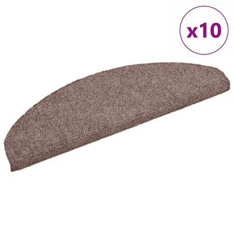 Vidaxx stair mats self-adhesive 10 pieces 65x21x4 cm light brown semi-circular large