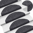 Vidaxl Stair Mats Self -fast 5 stykker 65x21x4 cm mørkegrå halvkugle stor