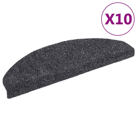 Vidaxl Stair Mats Self -fast 10 st 65x21x4 cm mørkegrå halvkugle stor