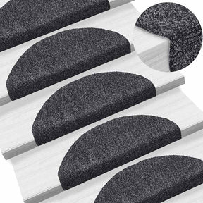 Vidaxl Stair Mats Self -fast 10 st 65x21x4 cm mørkegrå halvkugle stor
