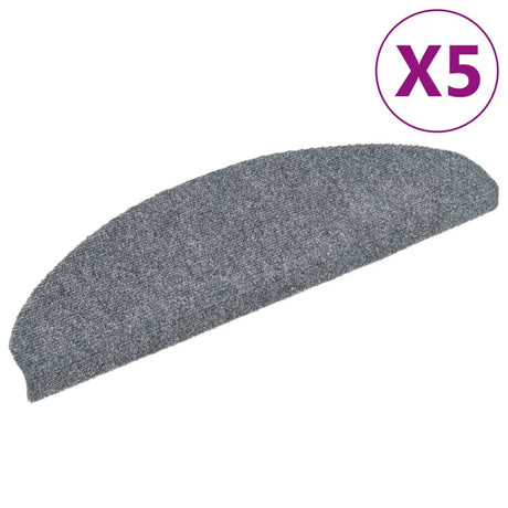 Vidaxl Stair Mats Self -fast 5 stykker 65x21x4 cm lysegrå halvkugle stor
