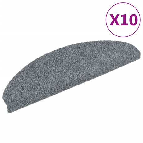 Vidaxl Stair Mats Self -fast 10 stk 65x21x4 cm lysegrå halvkugle stor