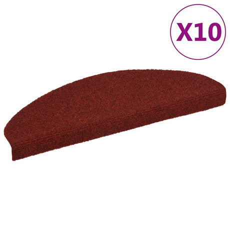 Vidaxl Stair Mats Self -Adhesive 10 PCS 65x21x4 cm Bordeaux Red Semi -Rounds store