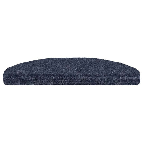 Vidaxl Stair Mats Self -fast 10 stykker 65x21x4 cm blå semi -runde store
