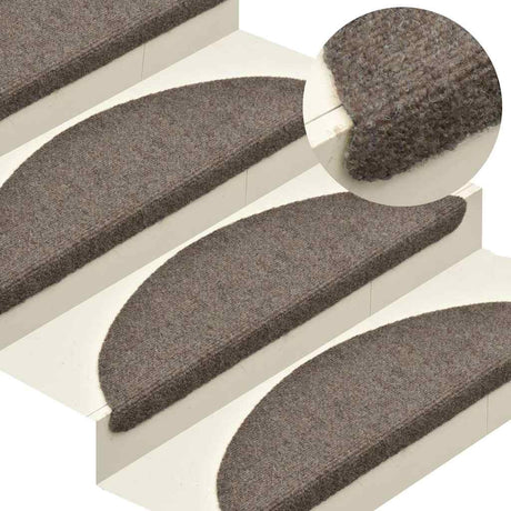 Vidaxl Stair Mats Self -Tilholdte 5 stykker 65x21x4 cm beige halvkugle stor