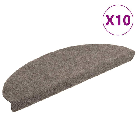 Vidaxl Stair Mats Self -fast 10 st 65x21x4 cm beige halvkugle stor