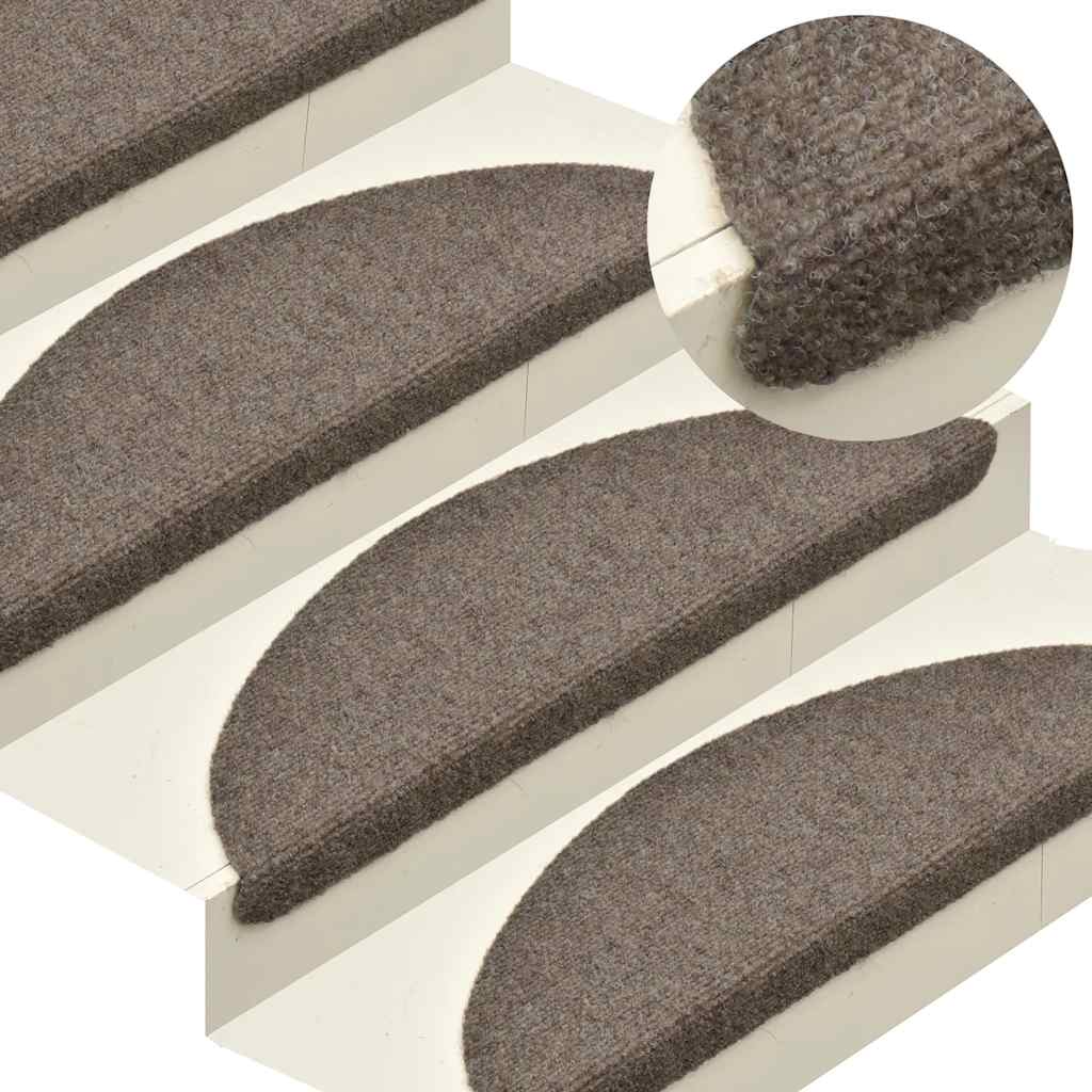 Vidaxl Stair Mats Self -fast 10 st 65x21x4 cm beige halvkugle stor