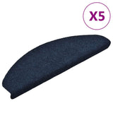 VidaXL trappemåtter selvklæbende 5 stk 65x21x4 cm marineblå halvcirkelformet stor