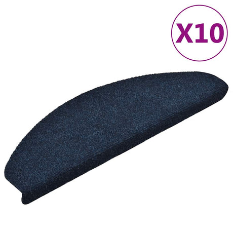 Vidaxx selvklæbende trappemåtter 10 stk 65x21x4 cm marineblå halvcirkelformet stor
