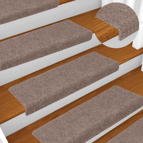 Vidaxl Stair Mats Self -fast 5 stykker 65x21x4 cm fløde rektangulær kant