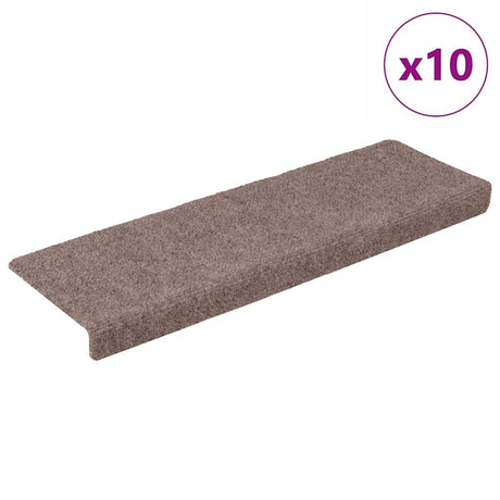 Vidaxl Stair Mats Self -fast 10 stykker 65x21x4 cm creme med rektangulær kant