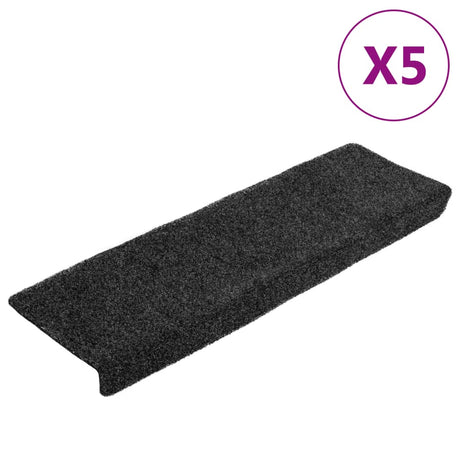 Vidaxl Stair Mats Self -fast 5 stykker 65x21x4 cm grå rektangulær kant