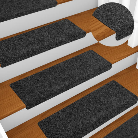 Vidaxl Stair Mats Self -fast 5 stykker 65x21x4 cm grå rektangulær kant