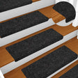 Vidaxl Stair Mats Self -fast 10 stykker 65x21x4 cm sort rektangulær kant