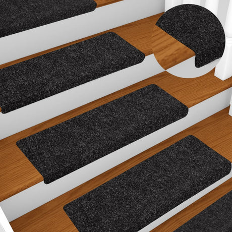 Vidaxl Stair Mats Self -fast 10 stykker 65x21x4 cm sort rektangulær kant