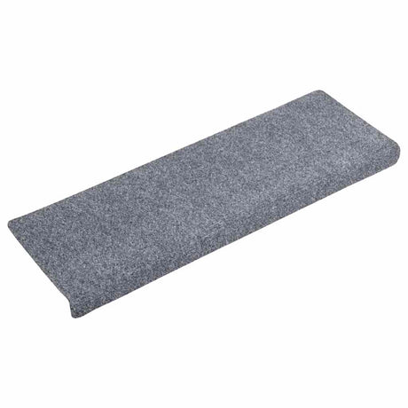 Vidaxl Stair Mats Self -fast 10 stykker 65x21x4 cm lysegrå med rektangulær kant