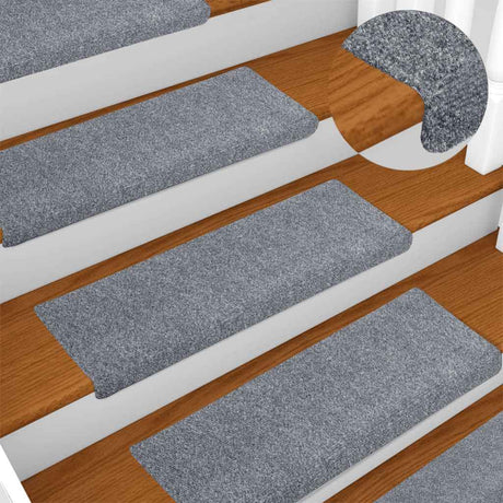 Vidaxl Stair Mats Self -fast 10 stykker 65x21x4 cm lysegrå med rektangulær kant