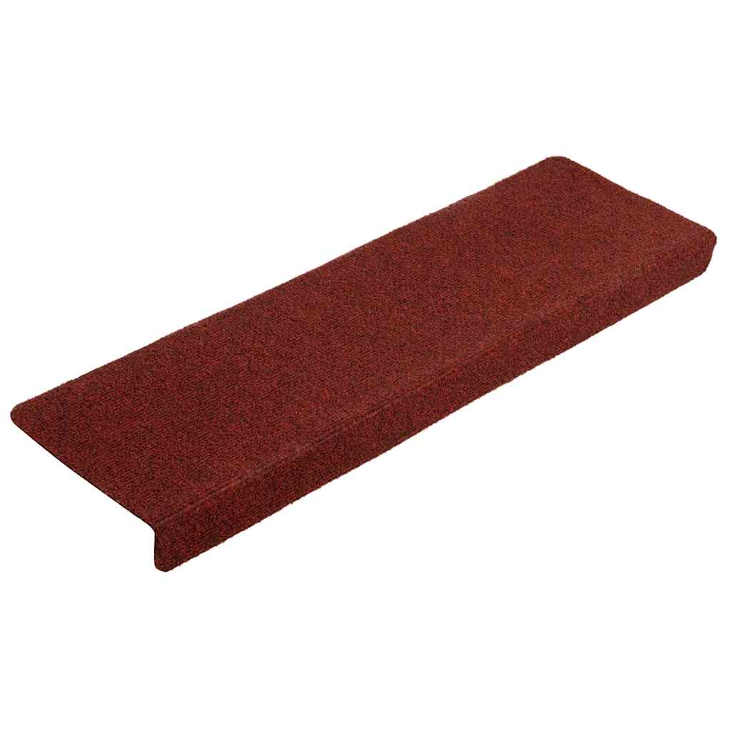 Vidaxl Stair Mats Self -fast 10 stk 65x21x4 cm Bordeaux Red Rectargular Edge