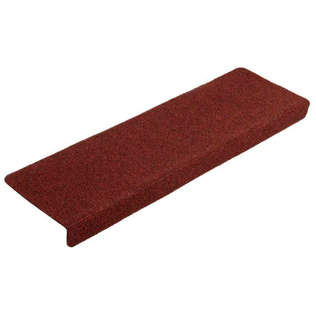 Vidaxl Stair Mats Self -fast 10 stk 65x21x4 cm Bordeaux Red Rectargular Edge