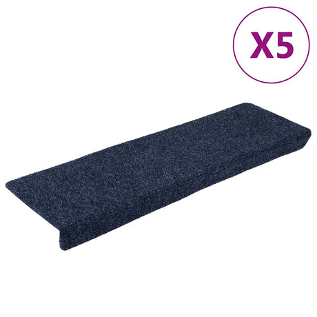 Vidaxl Stair Mats Self -fast 5 stykker 65x21x4 cm Antracit rektangulær kant