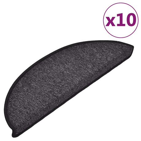 Vidaxl Stair Mats 10 St 56x17x3 cm Anthracite Hemisphere