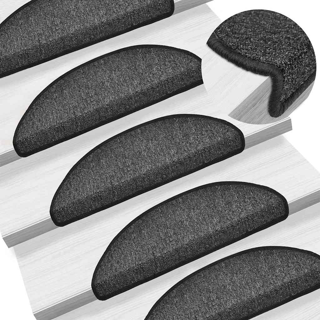 Vidaxl Stair Mats 10 St 56x17x3 cm Anthracite Hemisphere