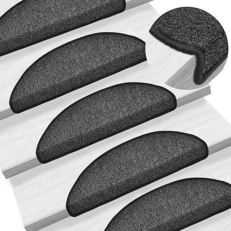 Vidaxl Stair Mats 10 St 56x17x3 cm Anthracite Hemisphere