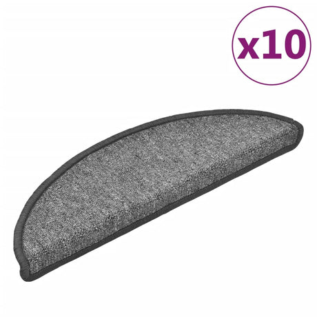 Vidaxl Stair Mats 10 St 56x17x3 cm mørkegrå halvkugle