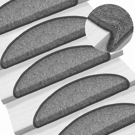 Vidaxl Stair Mats 10 St 56x17x3 cm mørkegrå halvkugle