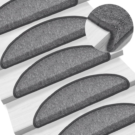 Vidaxl Stair Mats 10 St 56x17x3 cm mørkegrå halvkugle